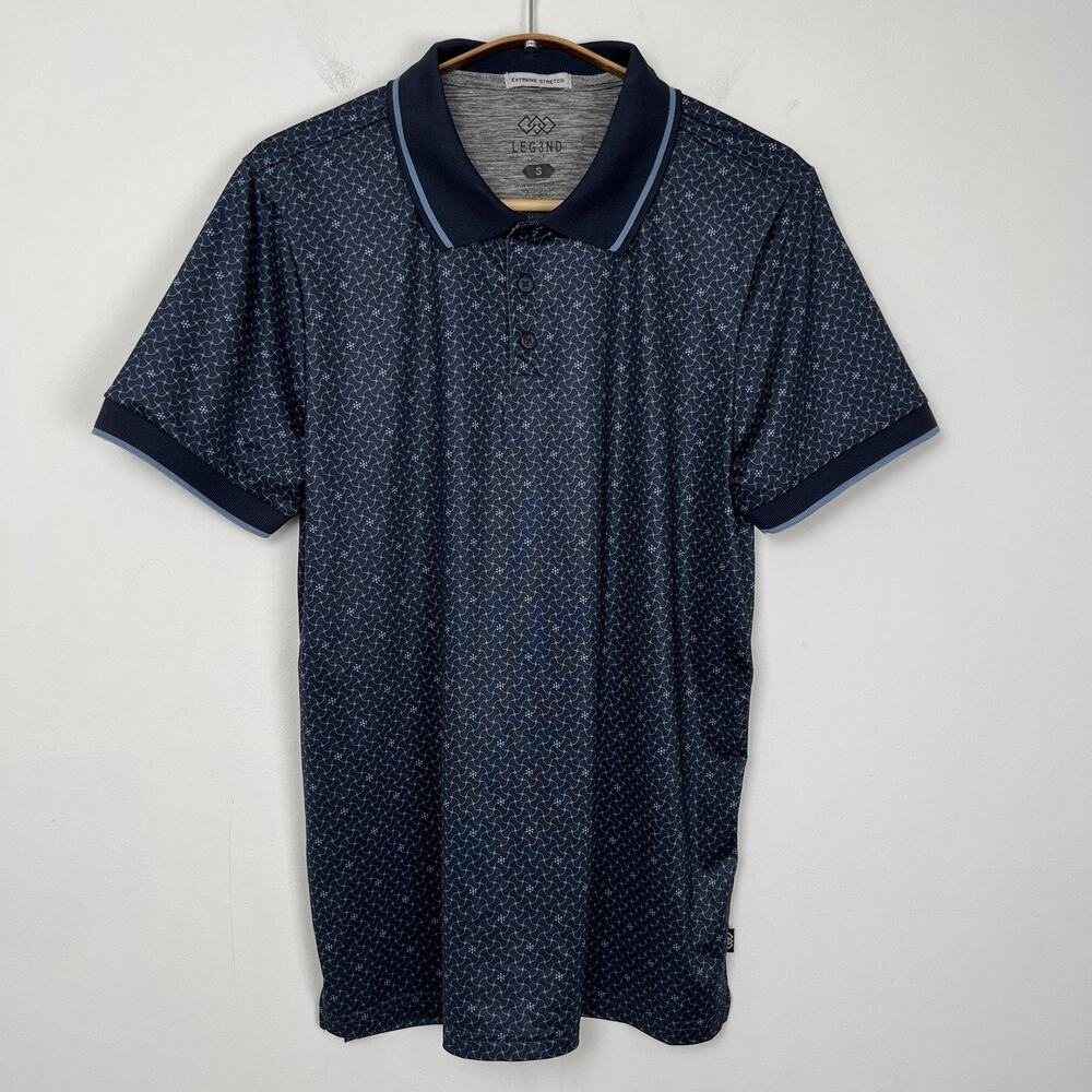 LEG3ND Polo Shirt Men’s Small Navy Short Sleeve Golf Performance Extreme Stretch